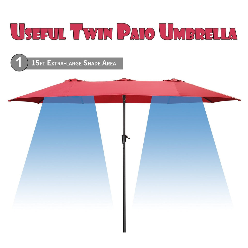 Autlaycil 13Ft Retangle Patio Umbrella Extra-Large Outdoor Umbrella No Base