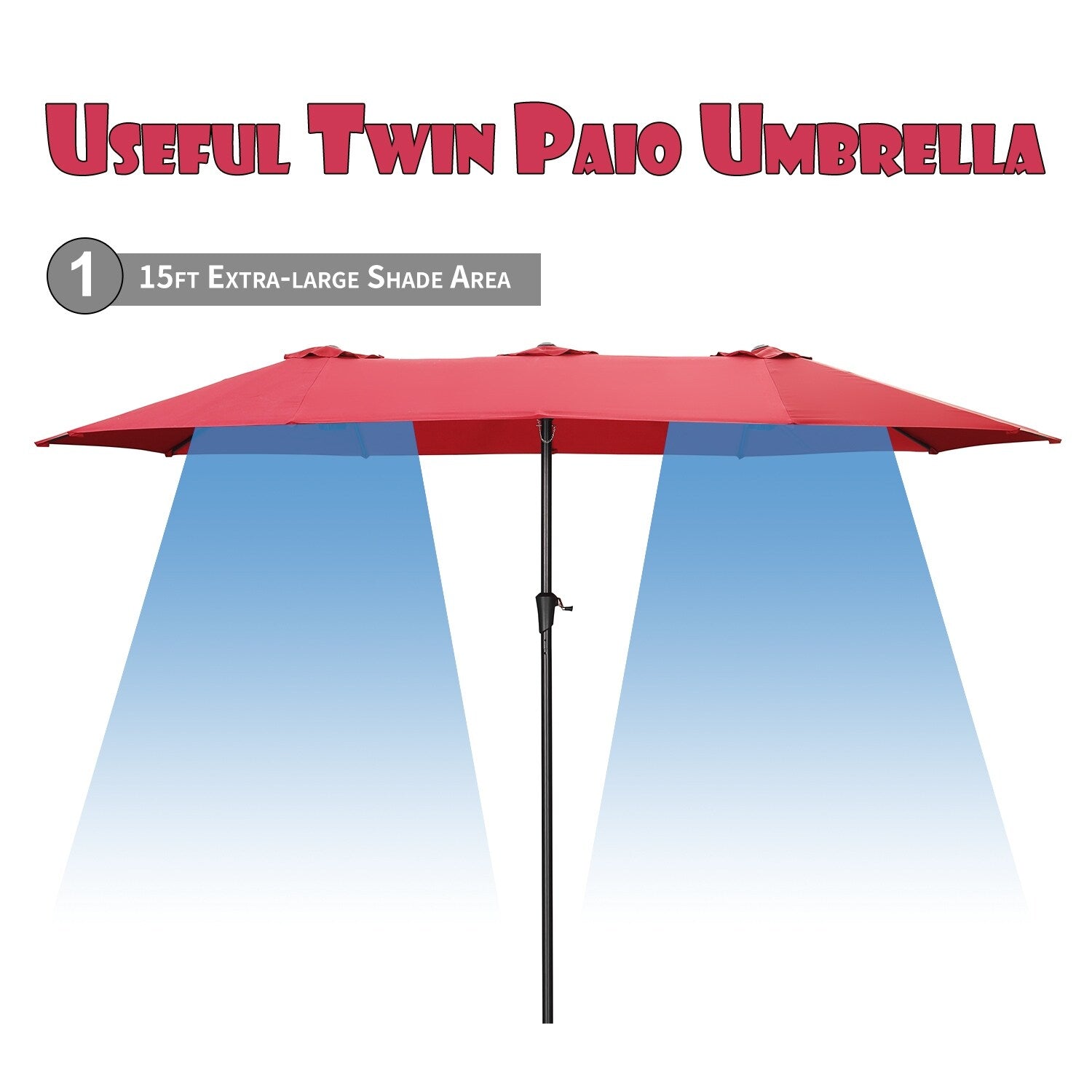 Parasol de patio rectangulaire Autlaycil de 13 pieds, très grand parasol d'extérieur sans base