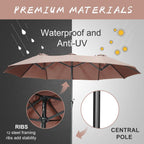 Autlaycil 13Ft Retangle Patio Umbrella Extra-Large Outdoor Umbrella No Base