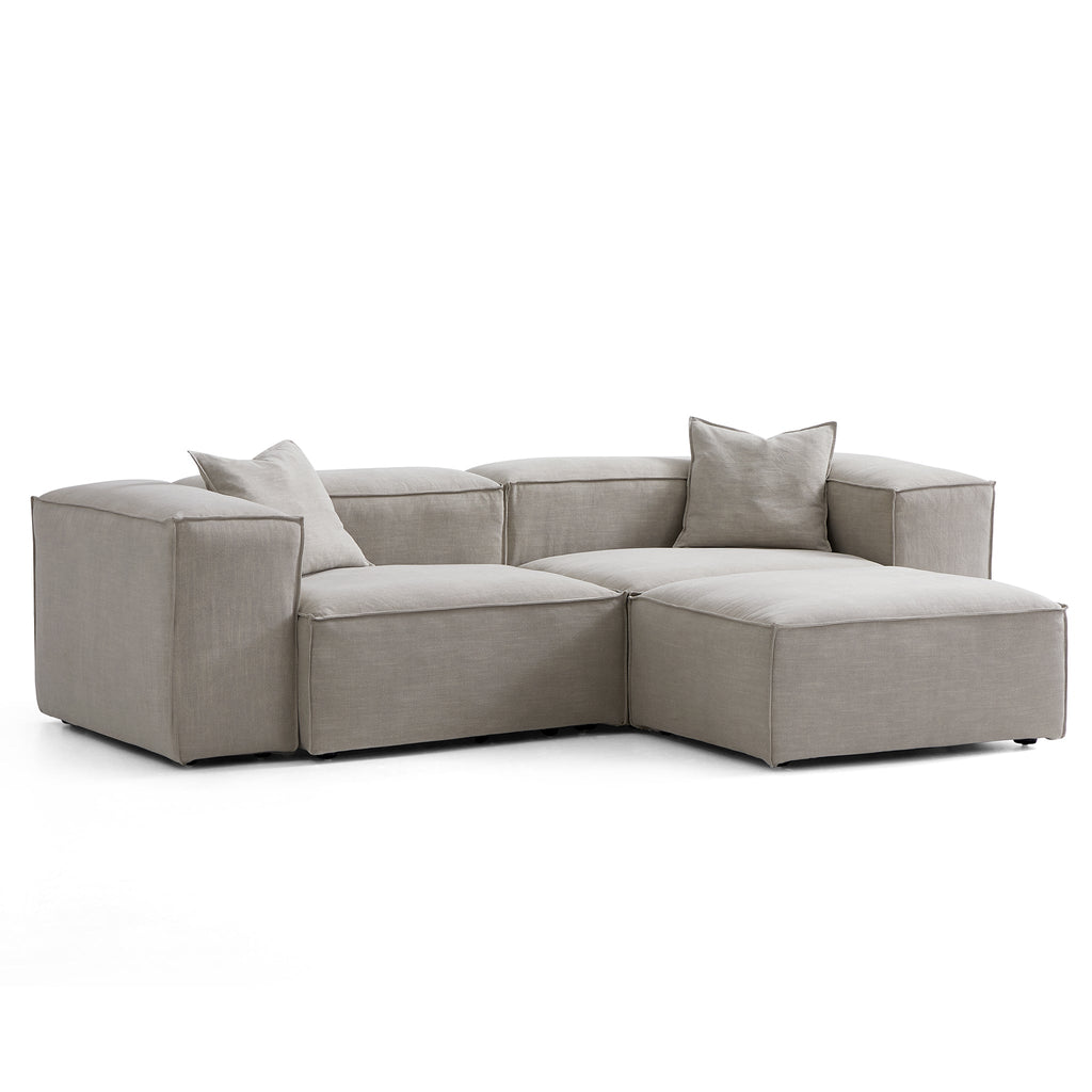 Canapé modulable Freedom beige avec pouf