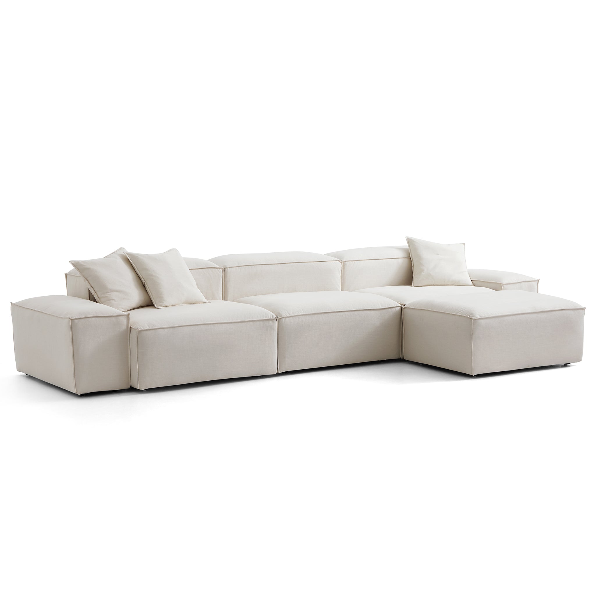 Canapé modulable Freedom beige avec pouf