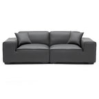 Ensemble de canapés modulaires en cuir marron Domus