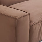 Canapé de luxe minimaliste en tissu marron