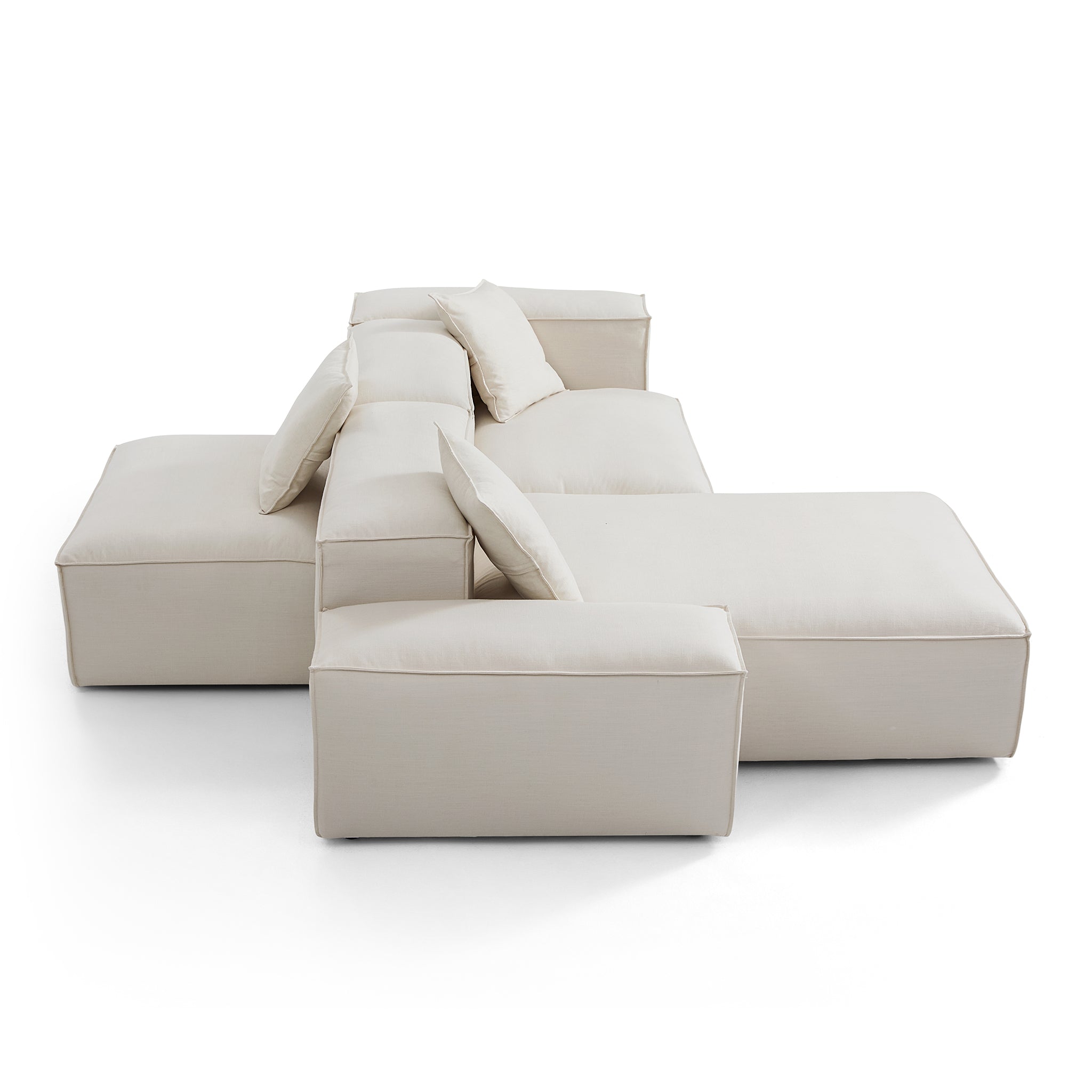 Freedom Modular Beige Double-Sided Sectional Sofa