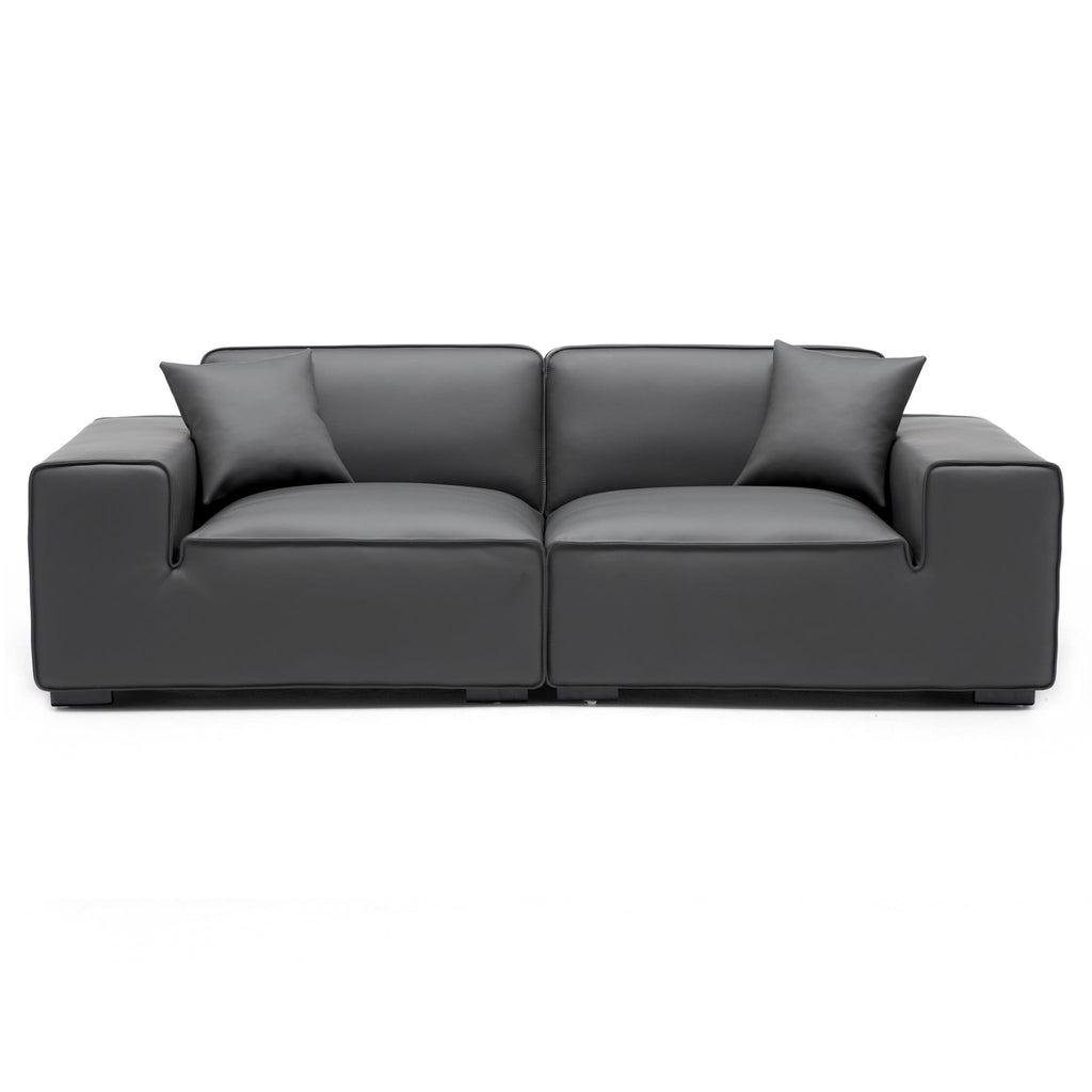 Domus Modular Beige Leather Sofa Set