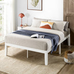 Cadre de lit plateforme classique en bois massif de 16 pouces, disponible en plusieurs finitions