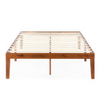 Cadre de lit plateforme classique en bois massif de 16 pouces, disponible en plusieurs finitions