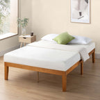 Cadre de lit plateforme classique en bois massif de 16 pouces, disponible en plusieurs finitions