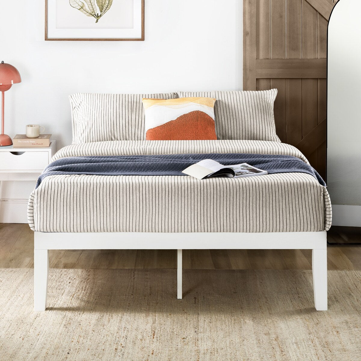 16 Inch Classic Solid Wood Platform Bed Frame in Multiple Finishes