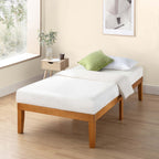 Cadre de lit plateforme classique en bois massif de 16 pouces, disponible en plusieurs finitions