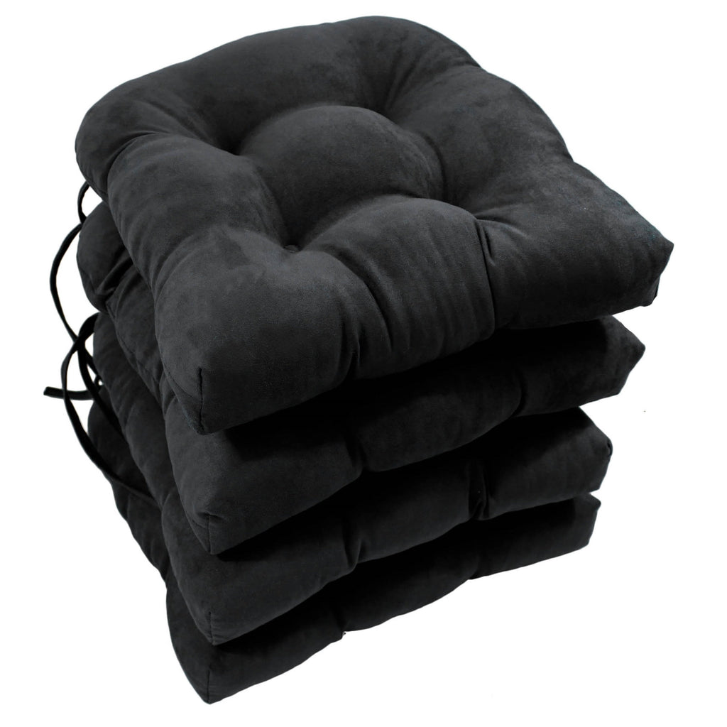 Coussins de chaise d'intérieur en microsuède en forme de U de 16 pouces (lot de 2, 4 ou 6)
