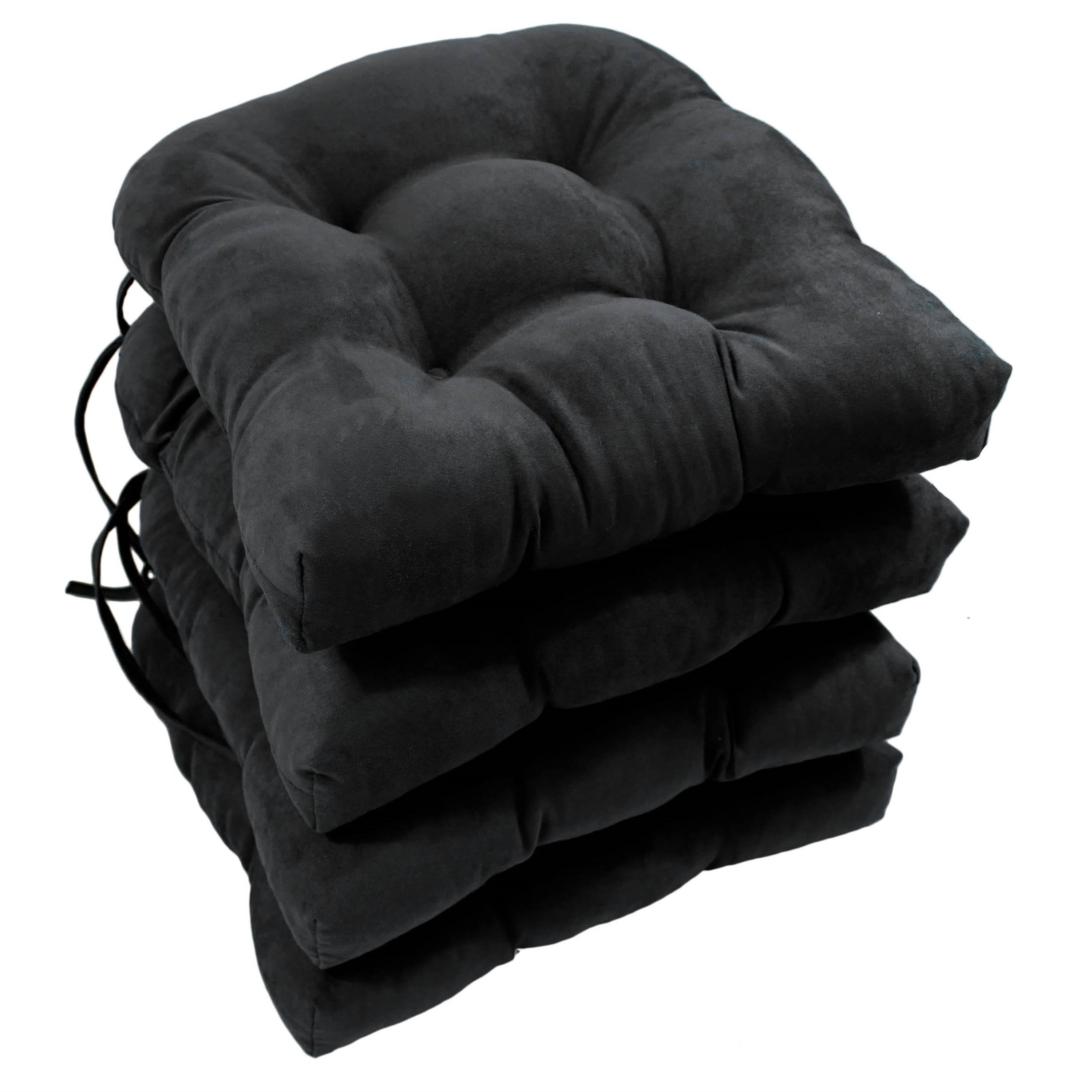 Coussins de chaise d'intérieur en microsuède en forme de U de 16 pouces (lot de 2, 4 ou 6)