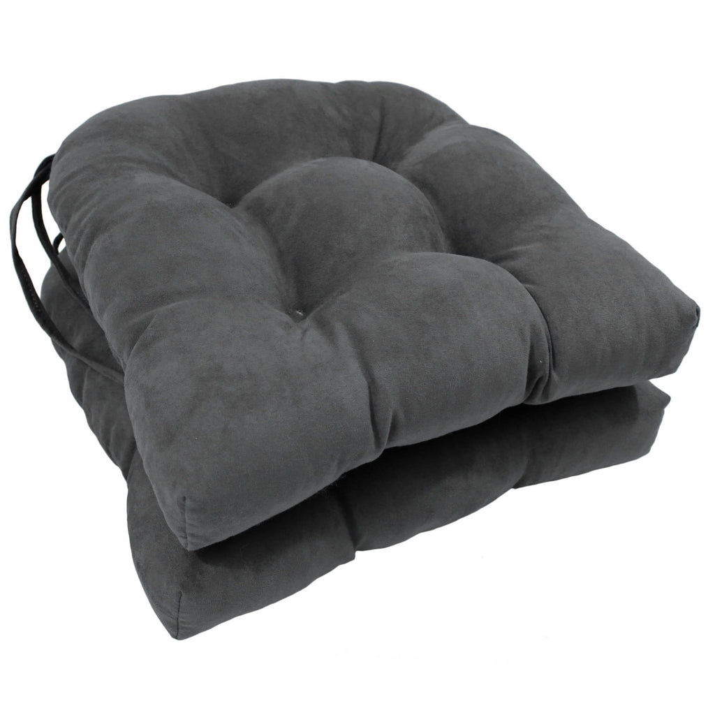 Coussins de chaise d'intérieur en microsuède en forme de U de 16 pouces (lot de 2, 4 ou 6)