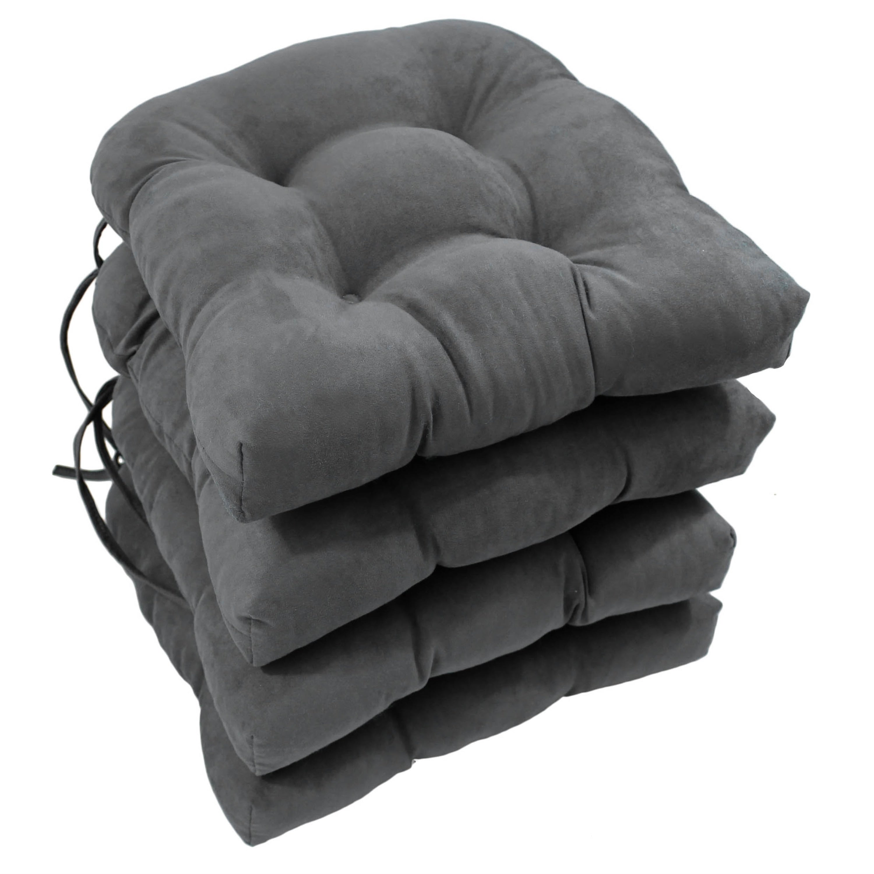 Coussins de chaise d'intérieur en microsuède en forme de U de 16 pouces (lot de 2, 4 ou 6)