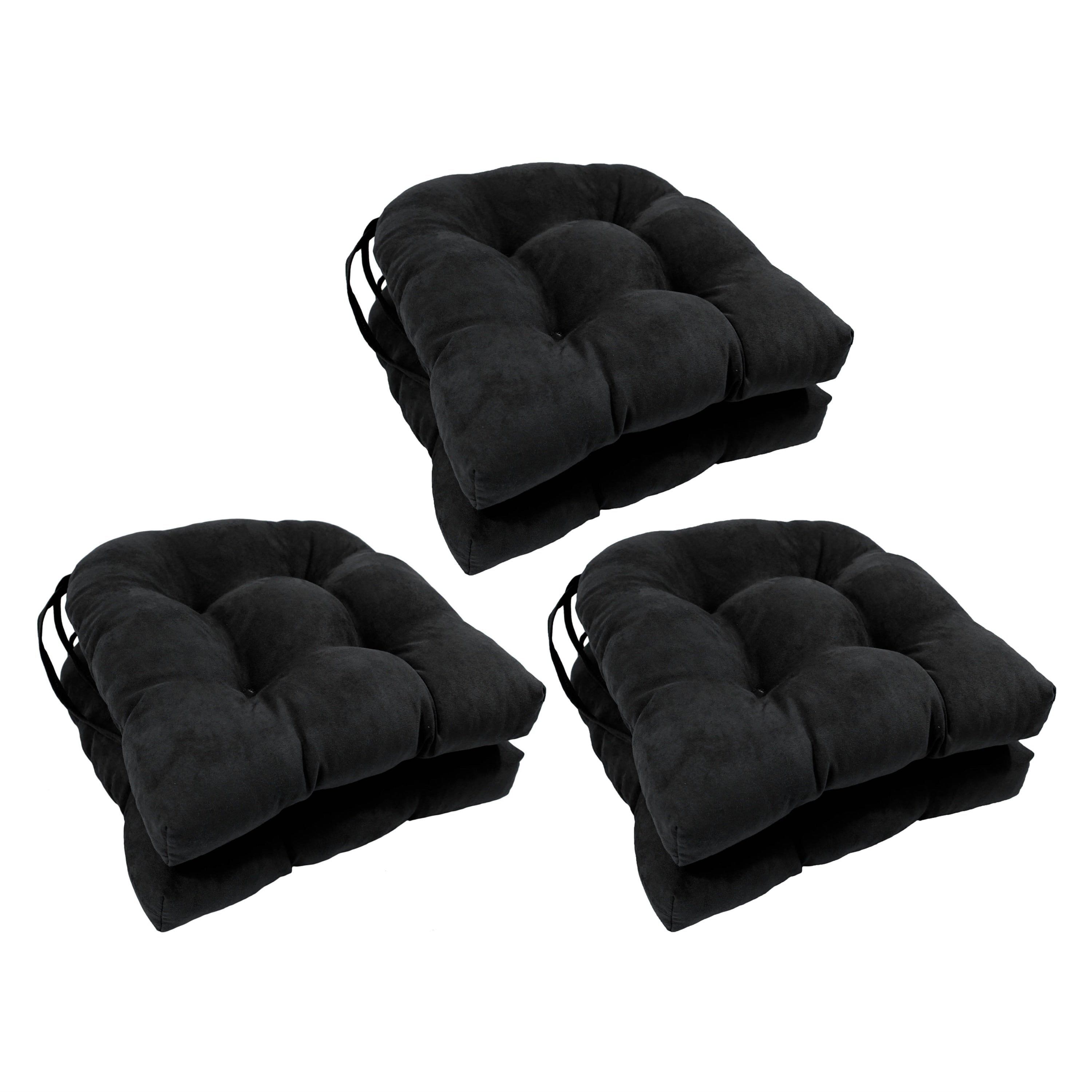 Coussins de chaise d'intérieur en microsuède en forme de U de 16 pouces (lot de 2, 4 ou 6)