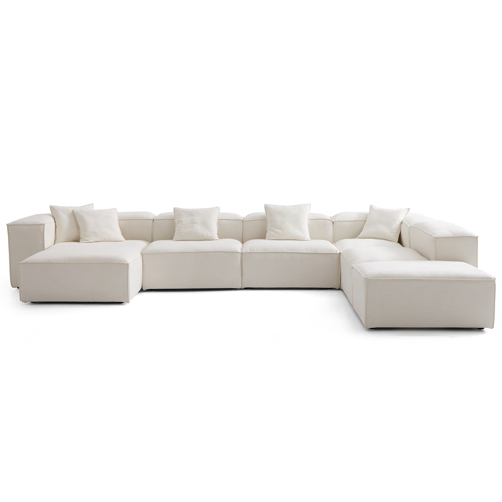 Canapé sectionnel modulaire Freedom beige à extrémité ouverte