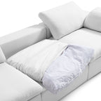 Canapé sectionnel et pouf Tender Wabi-Sabi blanc en forme de L