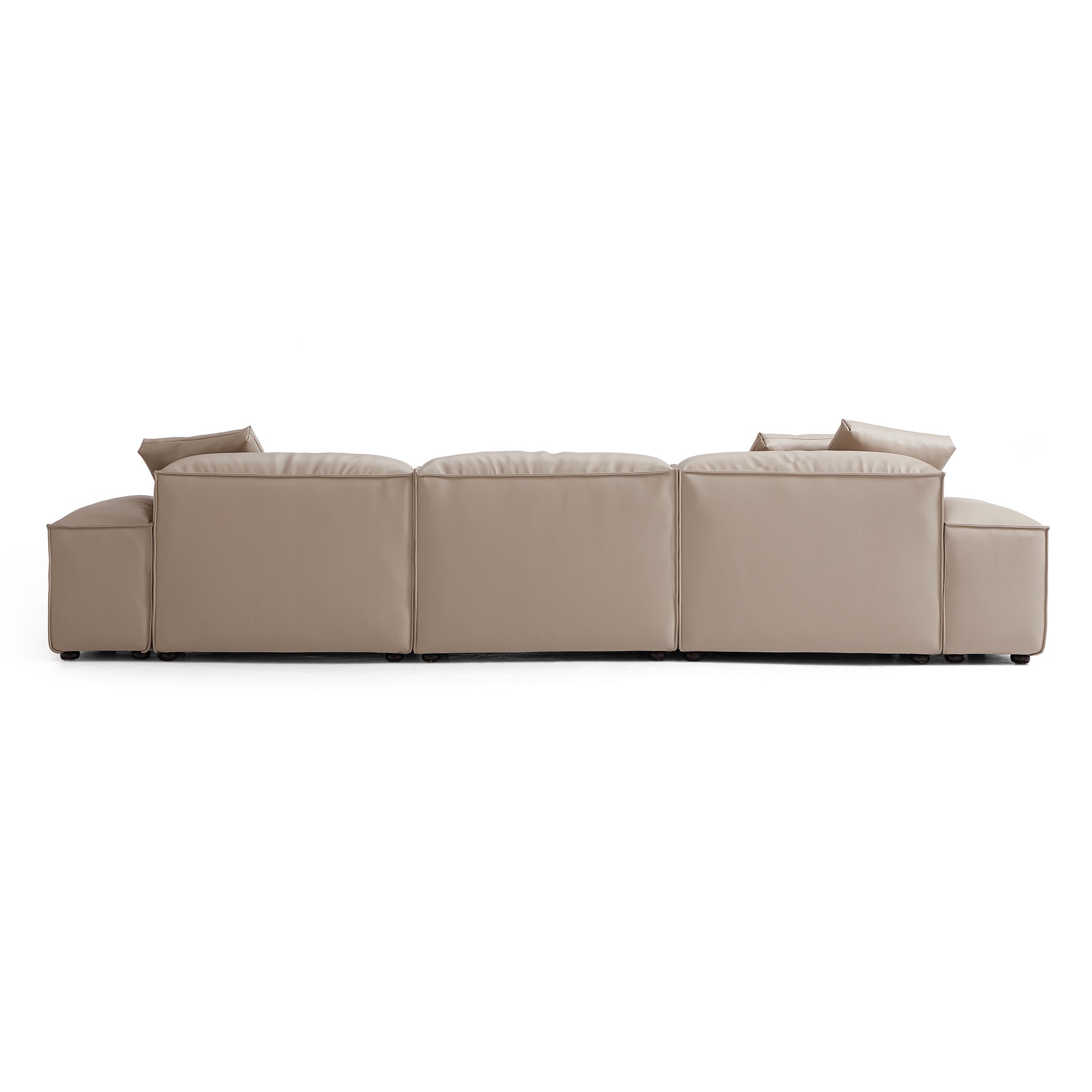 Cube Modular Khaki Genuine Leather Sectional