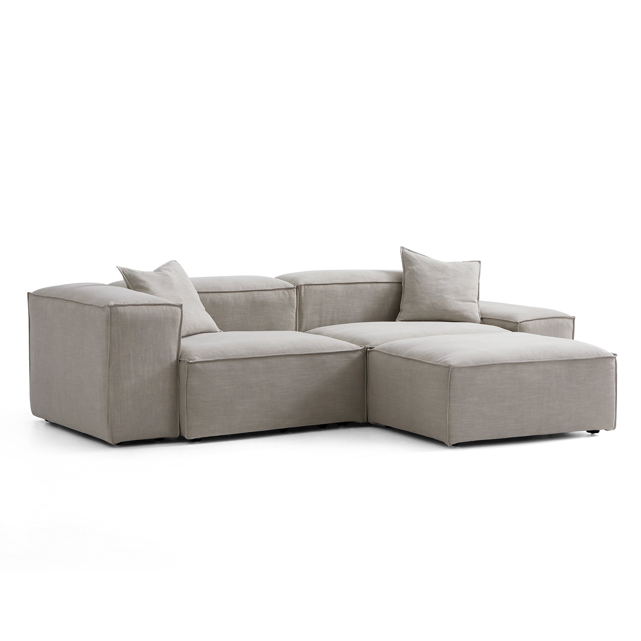 Canapé modulaire Freedom gris neuf avec pouf