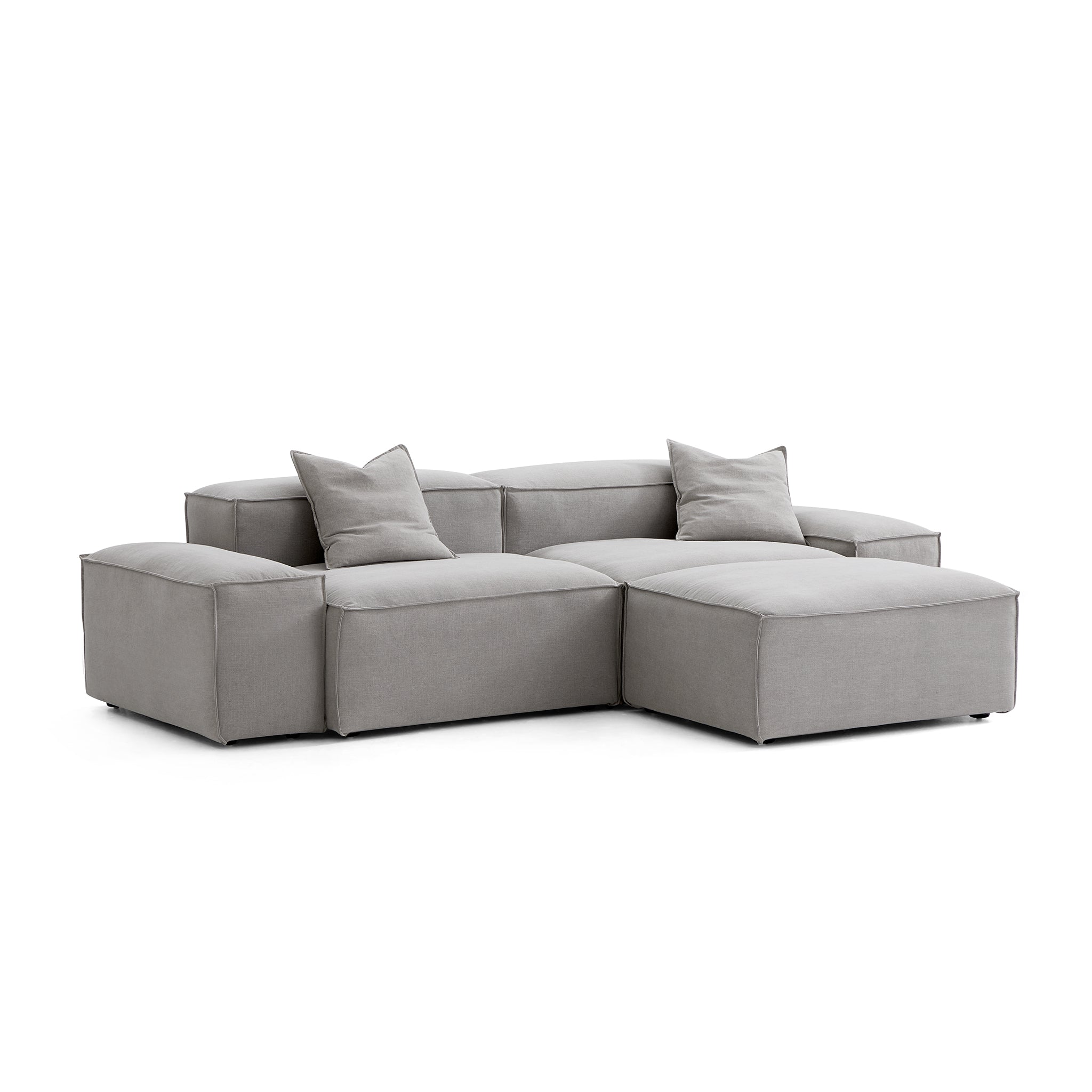 Canapé modulaire Freedom gris neuf avec pouf