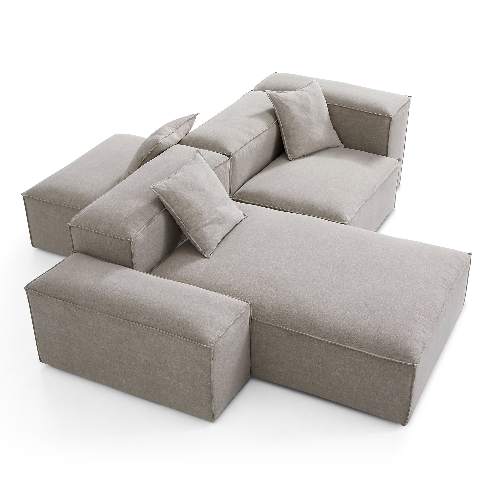 Freedom Modular Beige Double-Sided Sectional Sofa