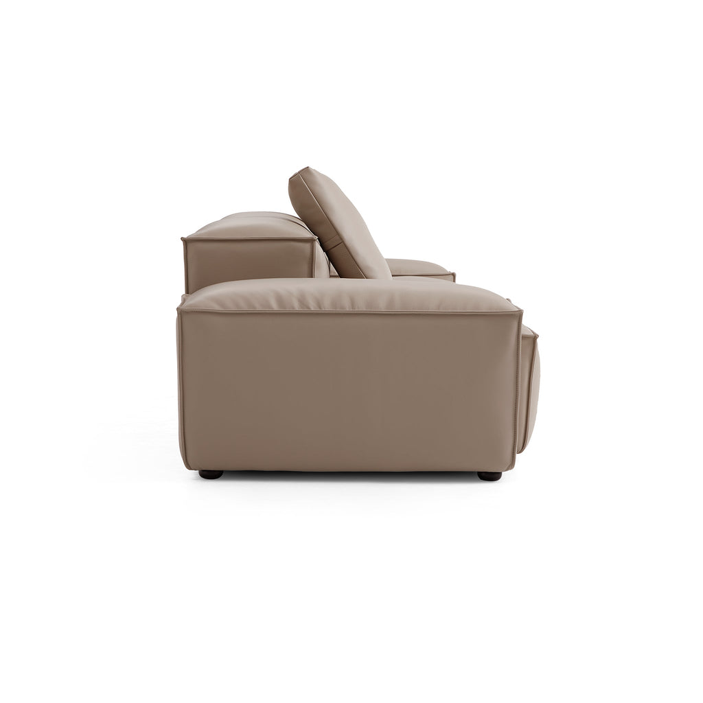 Cube Modular Black Genuine Leather Sofa