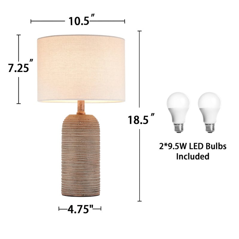 Ensemble de lampes de table de ferme KAWOTI avec ampoules LED (lot de 2) - L 26,7 x H 47,7 cm
