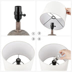 Ensemble de lampes de table de ferme KAWOTI avec ampoules LED (lot de 2) - L 26,7 x H 47,7 cm