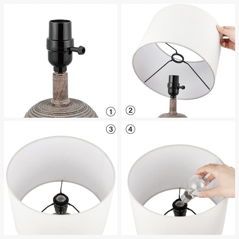 Ensemble de lampes de table de ferme KAWOTI avec ampoules LED (lot de 2) - L 26,7 x H 47,7 cm