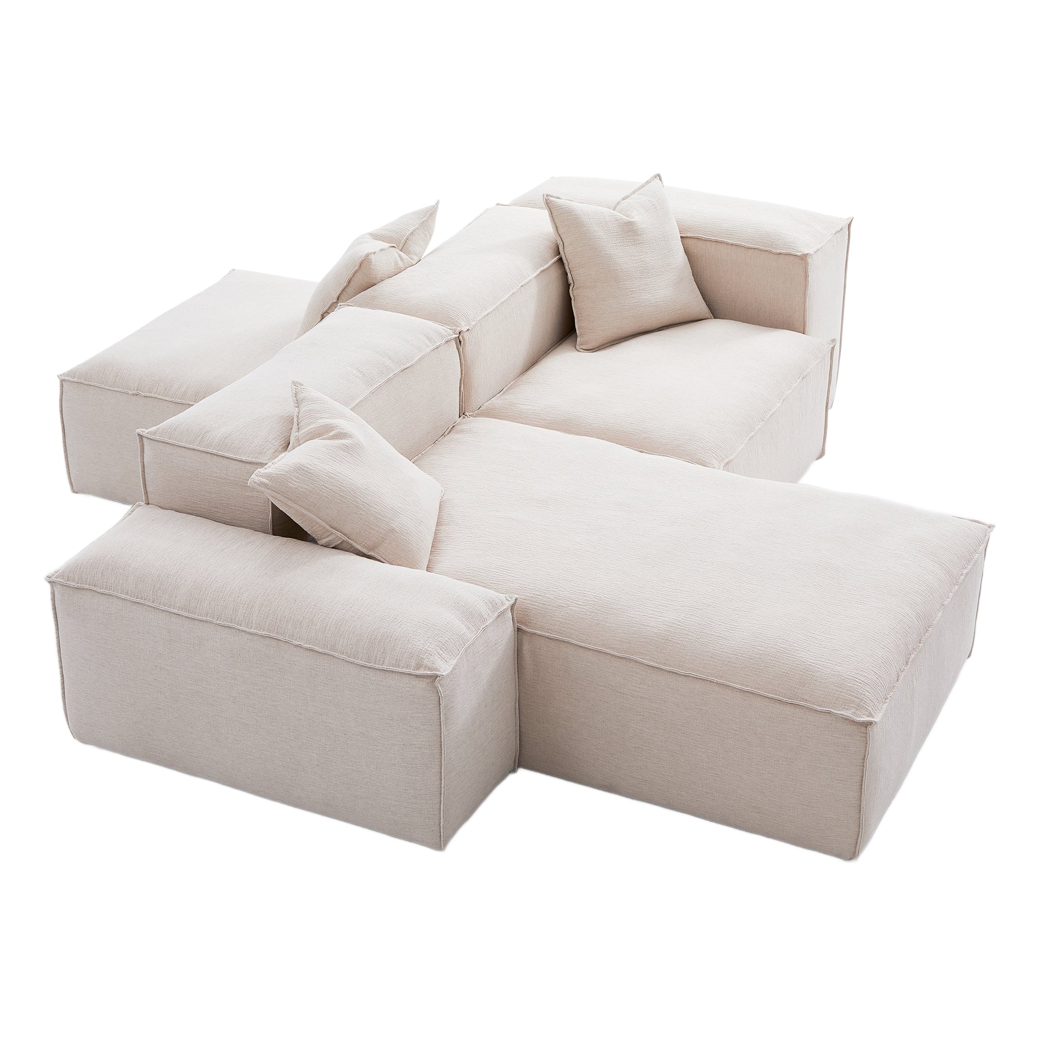 Freedom Modular Khaki Double-Sided Sectional Sofa