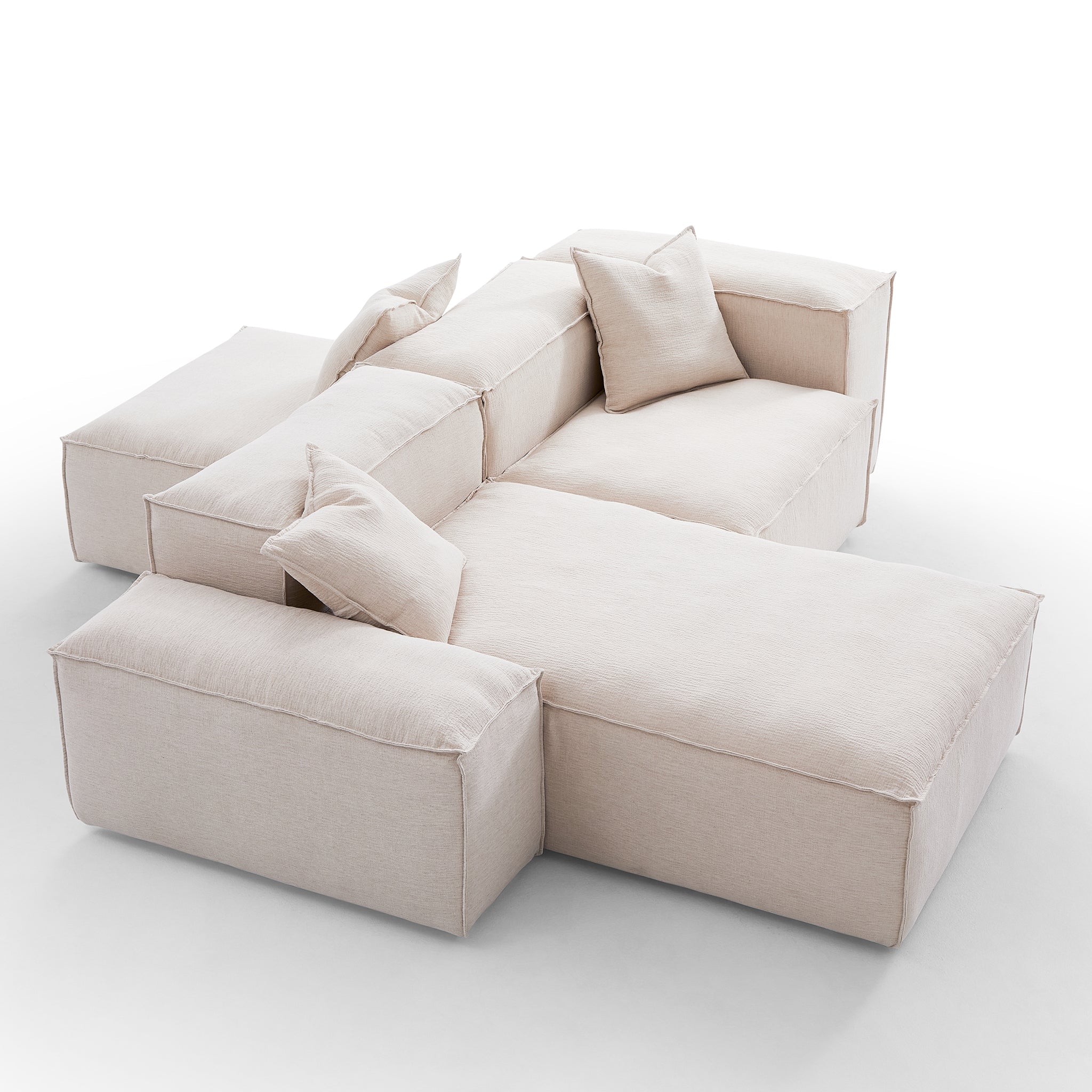 Freedom Modular Gray Double-Sided Sectional Sofa