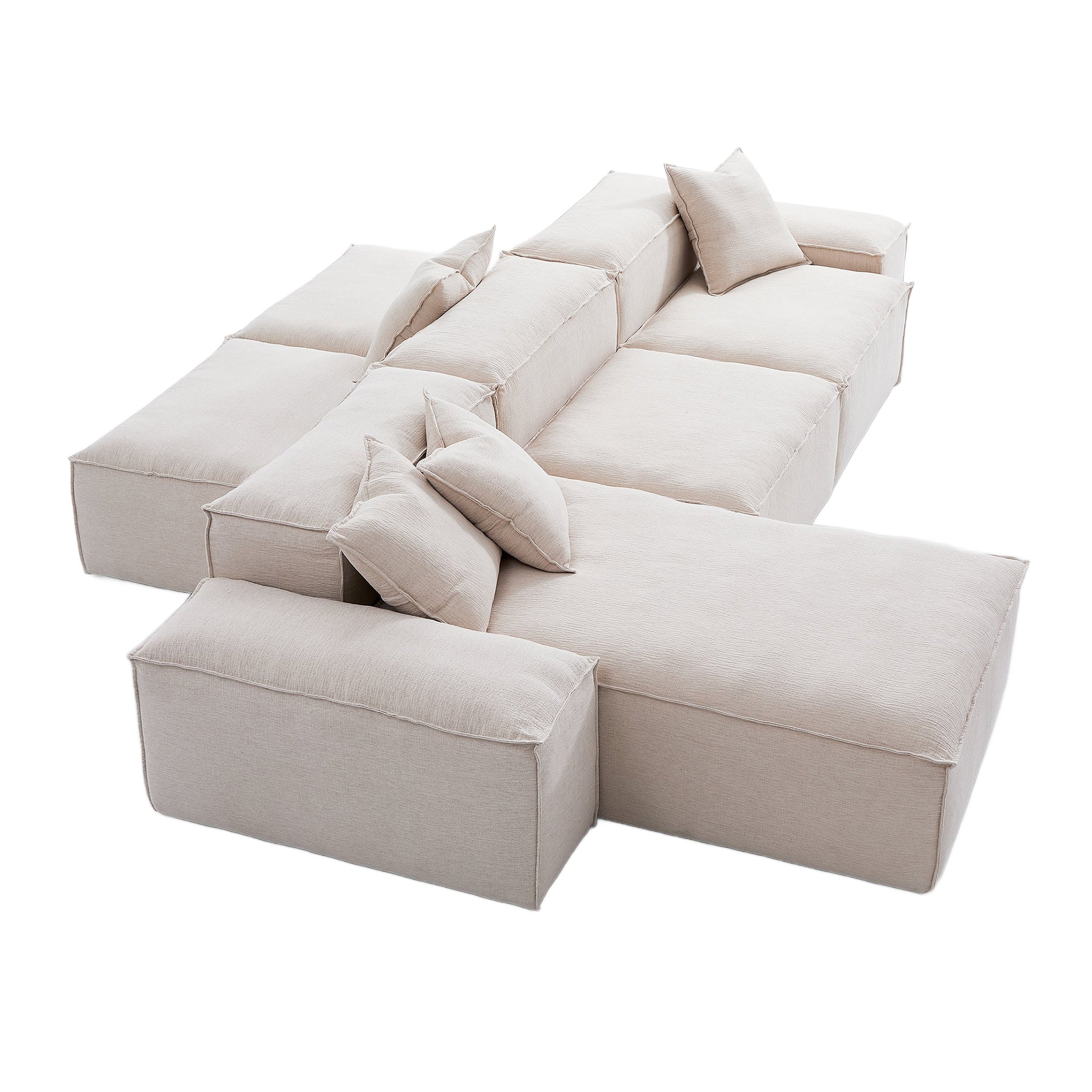 Freedom Modular Khaki Double-Sided Sectional Sofa