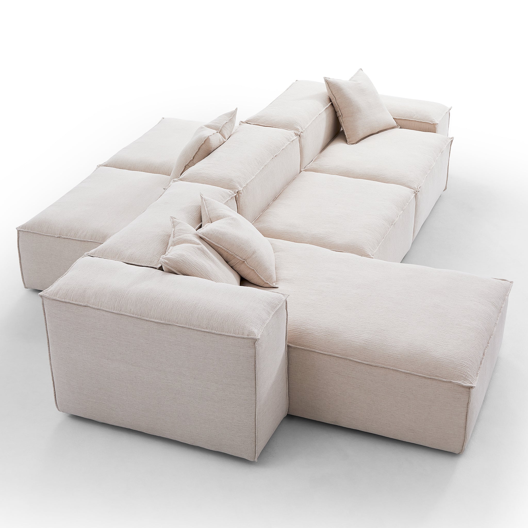 Freedom Modular Gray Double-Sided Sectional Sofa