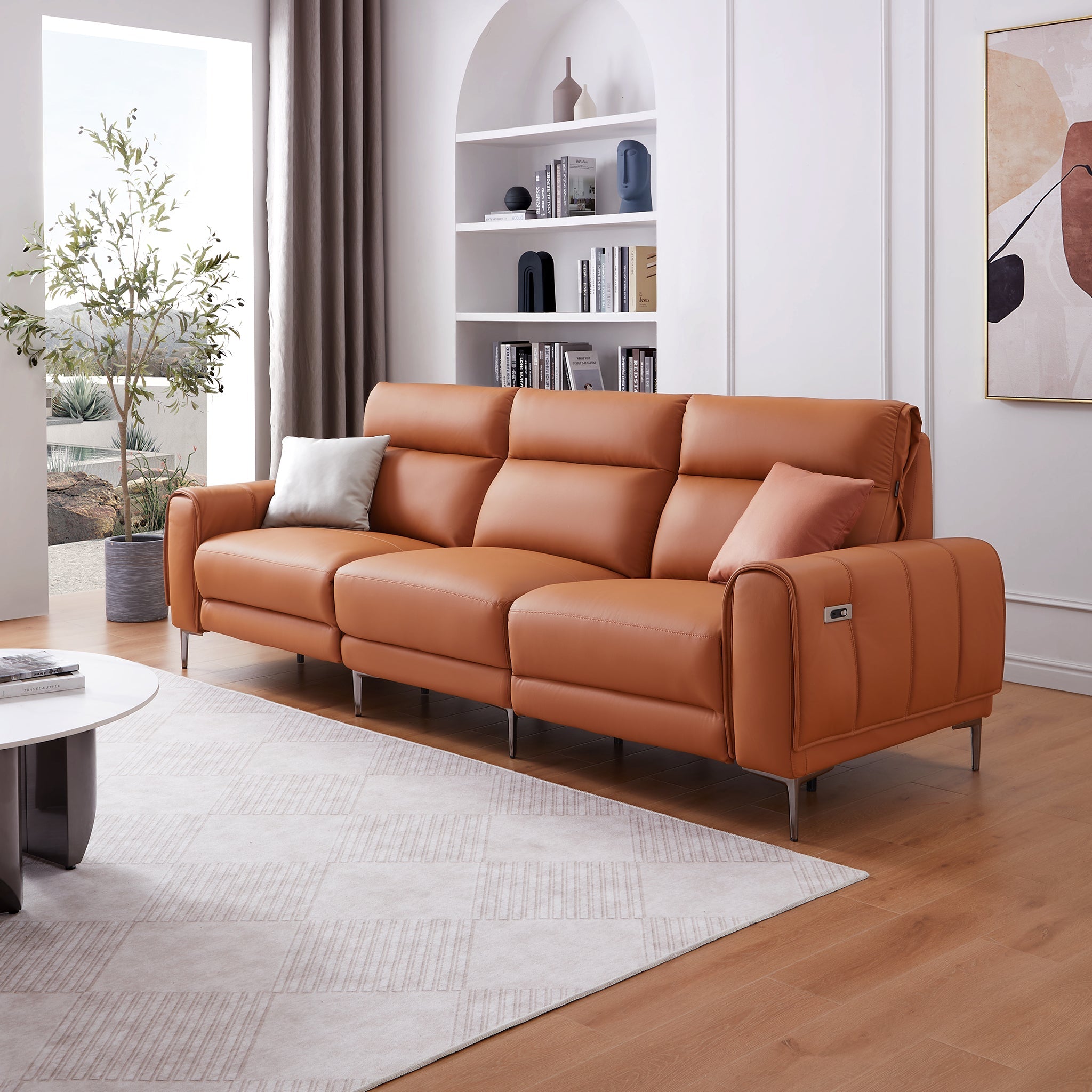 Louis Leather Power Recliner Sleeper Sofa