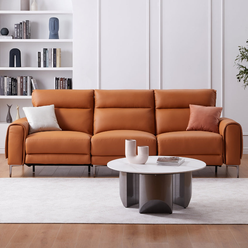 Canapé-lit inclinable électrique en cuir Louis