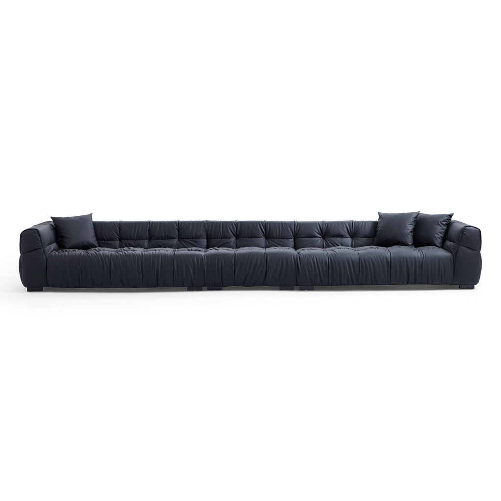 Boba Black Leathaire Sofa
