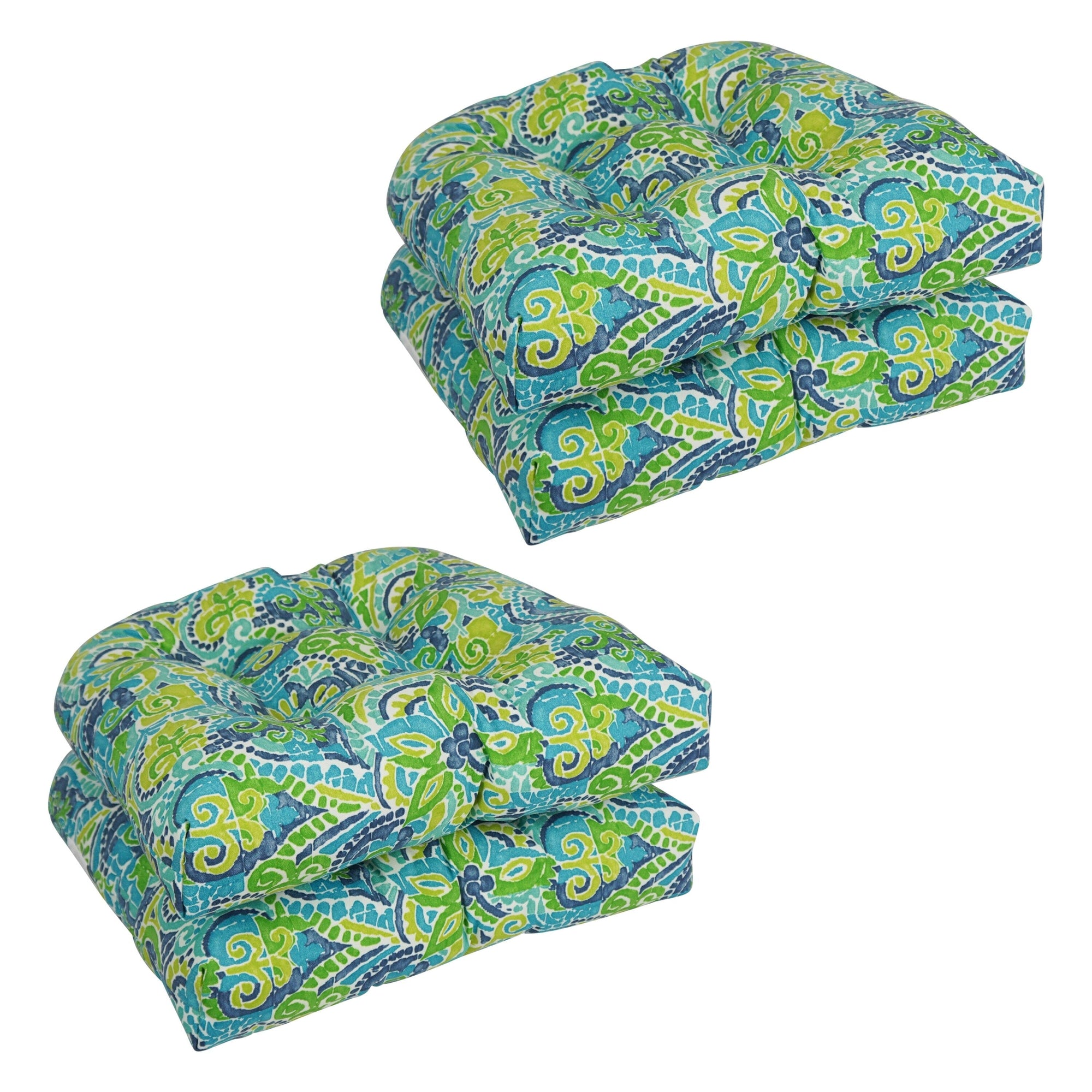 19-inch Rounded Back Indoor/Outdoor Chair Cushions (Set of 4) - 19 x 19