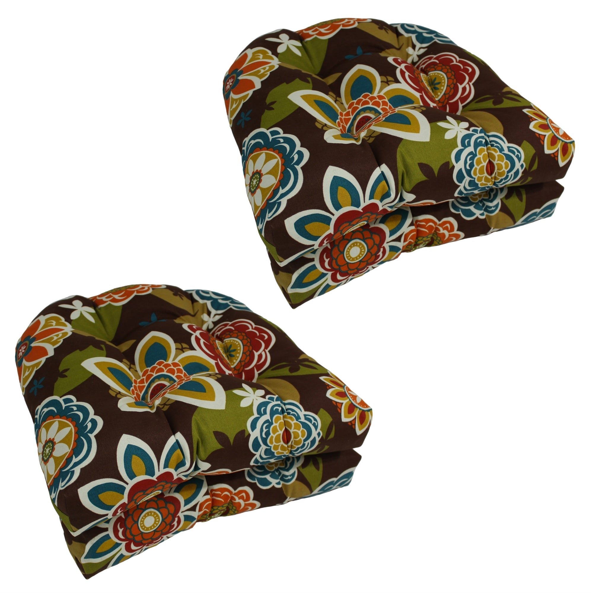 19-inch Rounded Back Indoor/Outdoor Chair Cushions (Set of 4) - 19 x 19