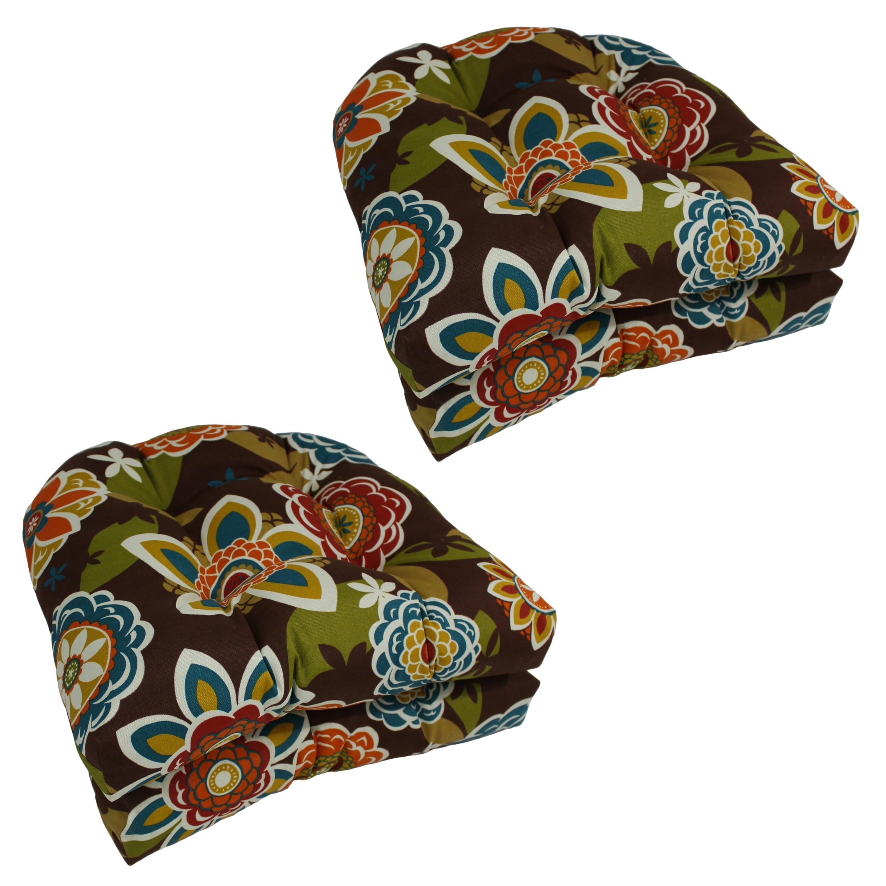 Coussins de chaise d'intérieur/extérieur à dossier arrondi de 19 pouces (ensemble de 4) - 19 x 19