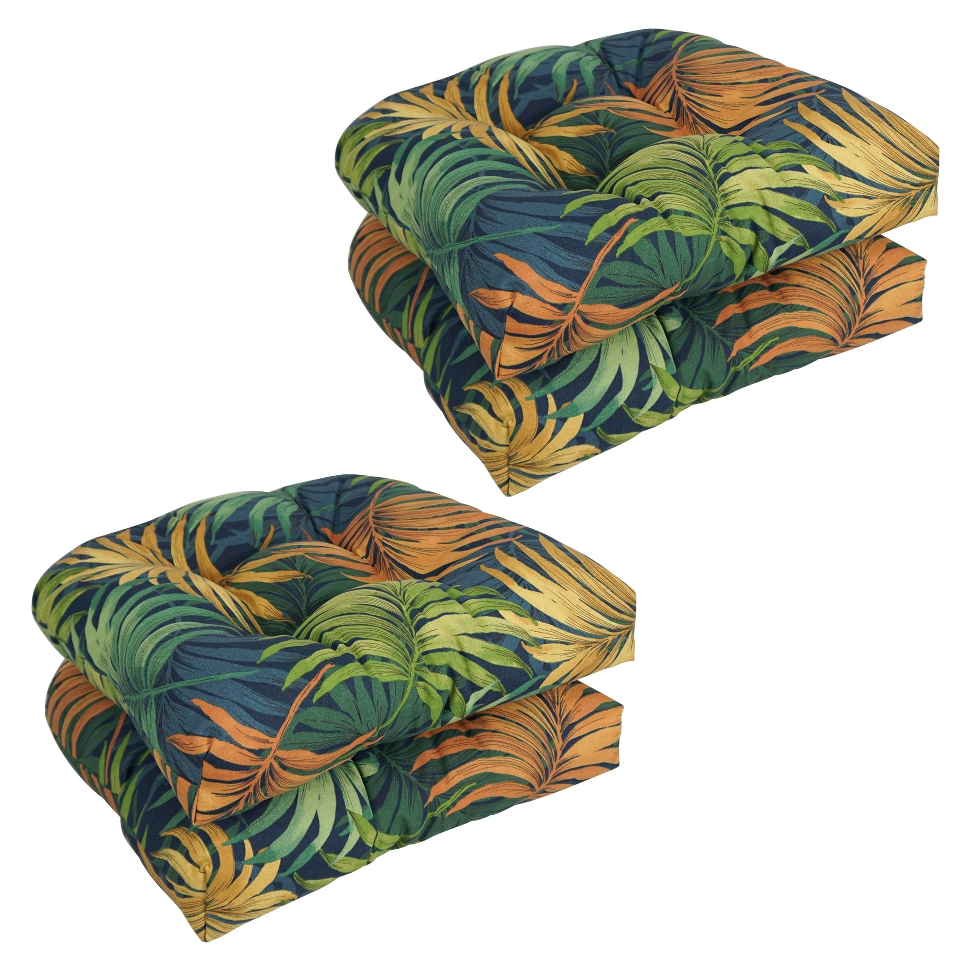19-inch Rounded Back Indoor/Outdoor Chair Cushions (Set of 4) - 19 x 19