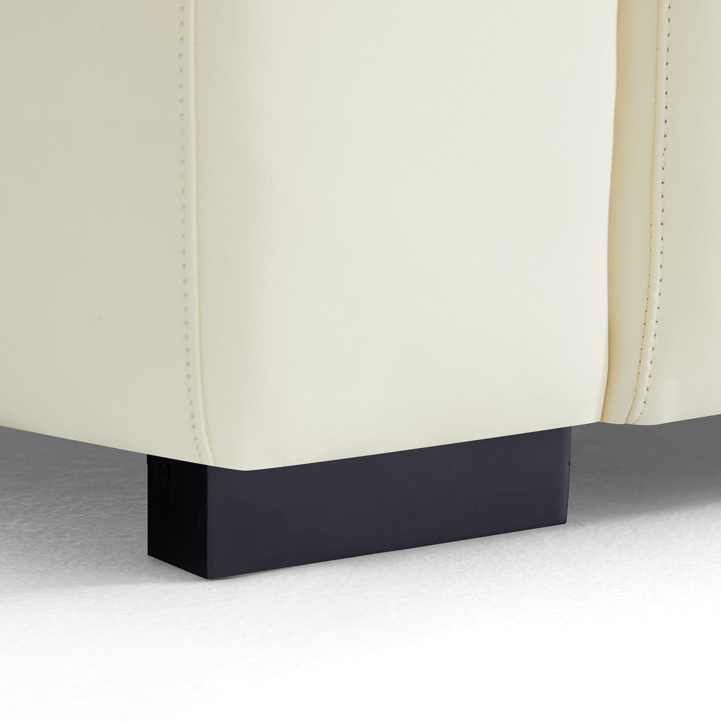 Canapé sectionnel en cuir en forme de L de style piano