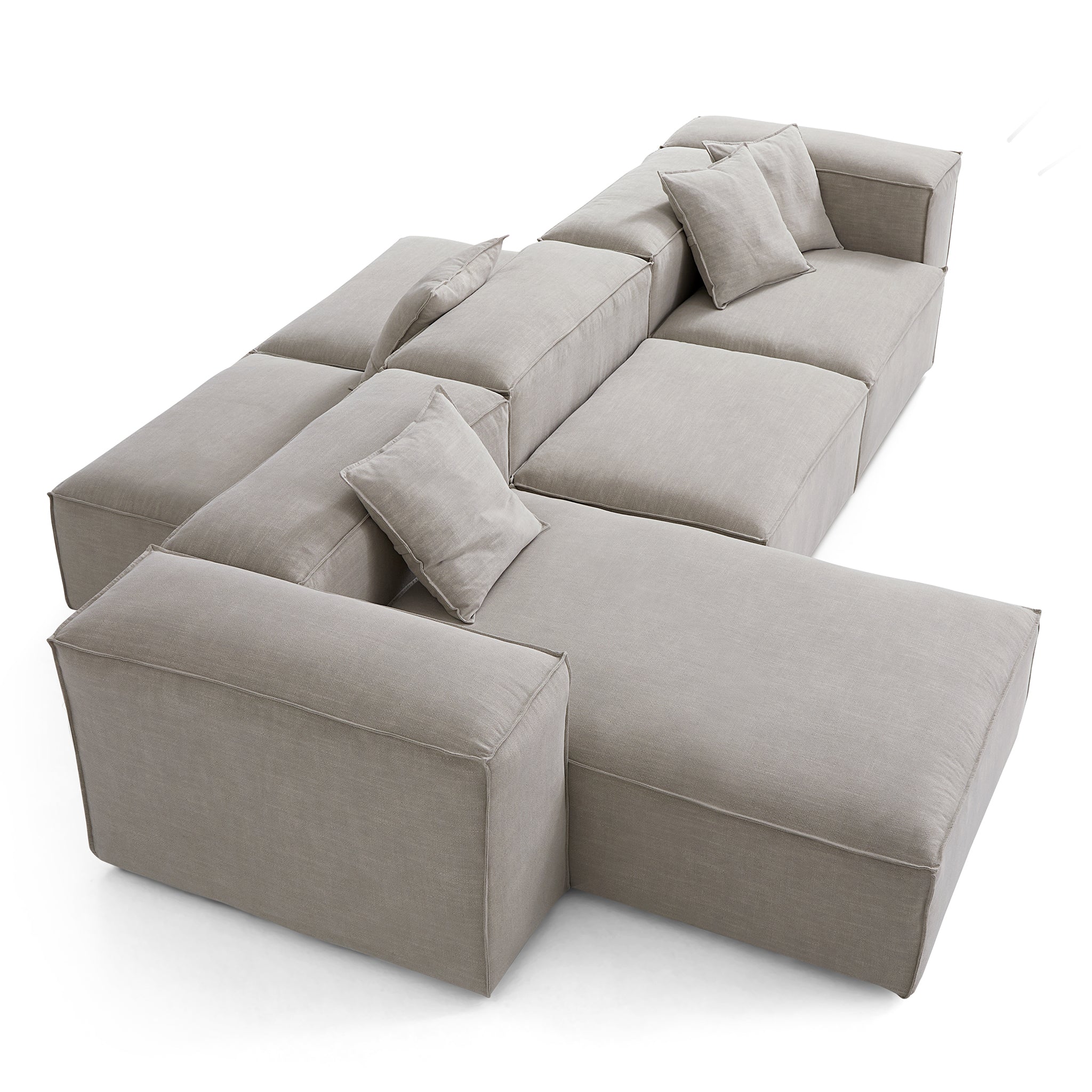 Freedom Modular Beige Double-Sided Sectional Sofa