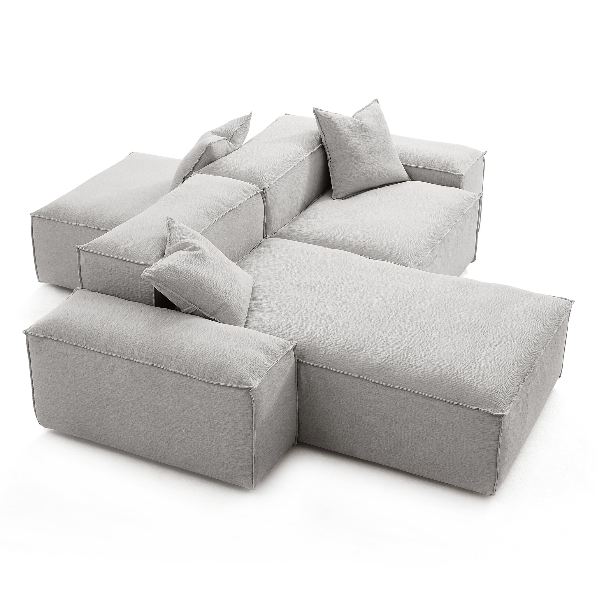Freedom Modular Gray Double-Sided Sectional Sofa