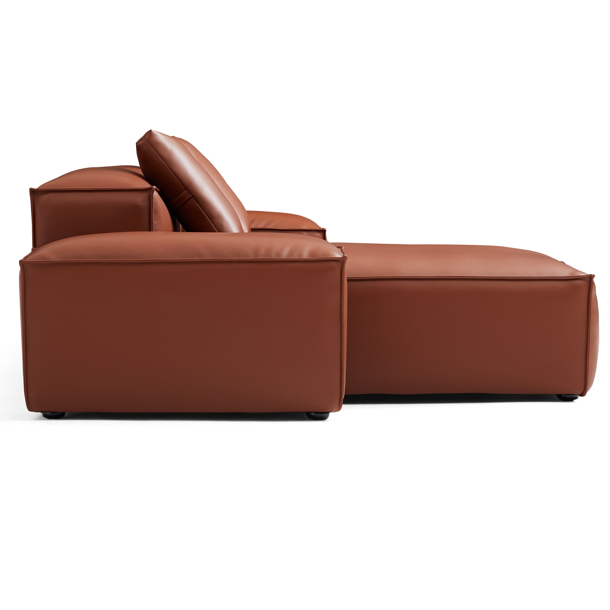Cube Modular Brown Genuine Leather Sectional