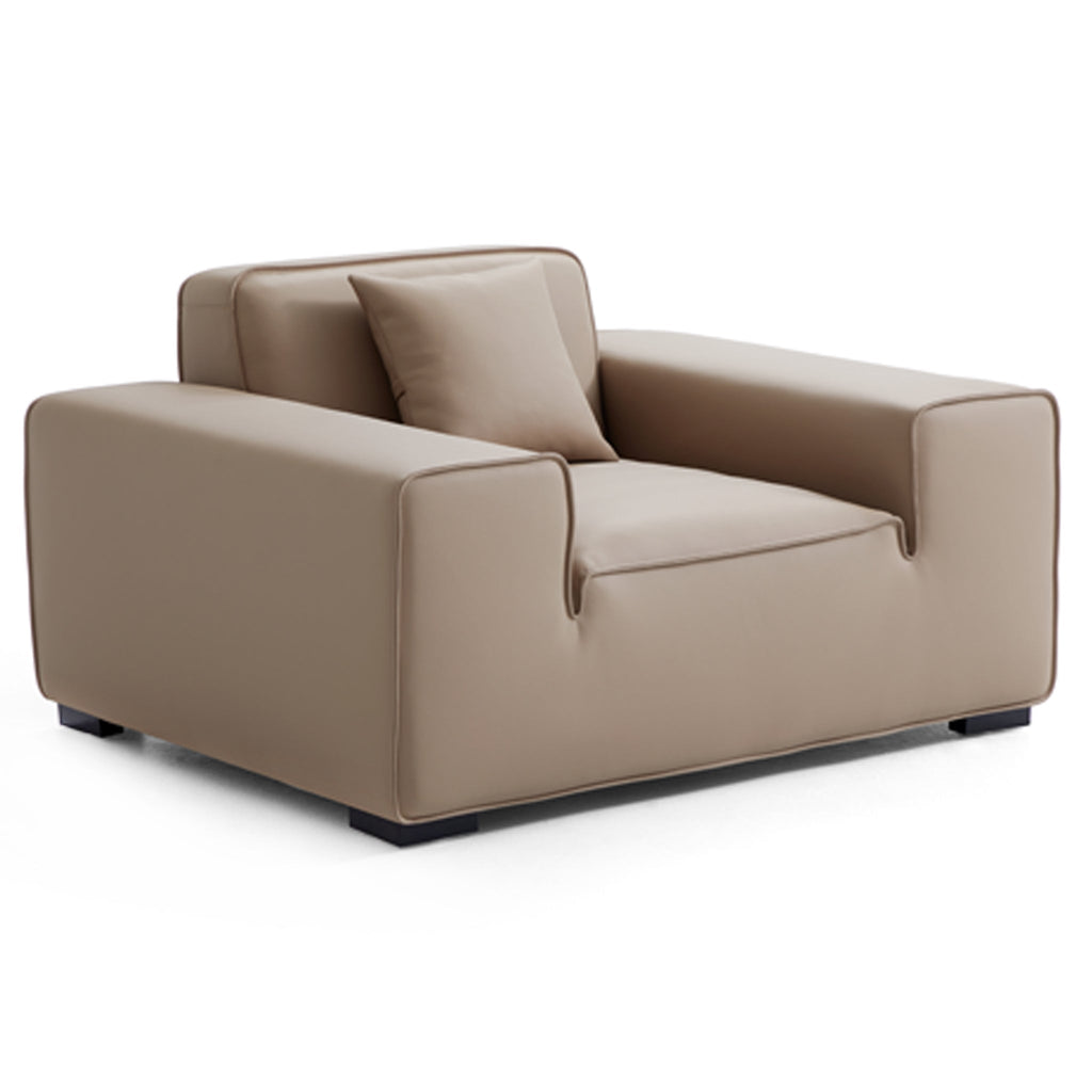 Domus Modular Beige Leather Sofa Set