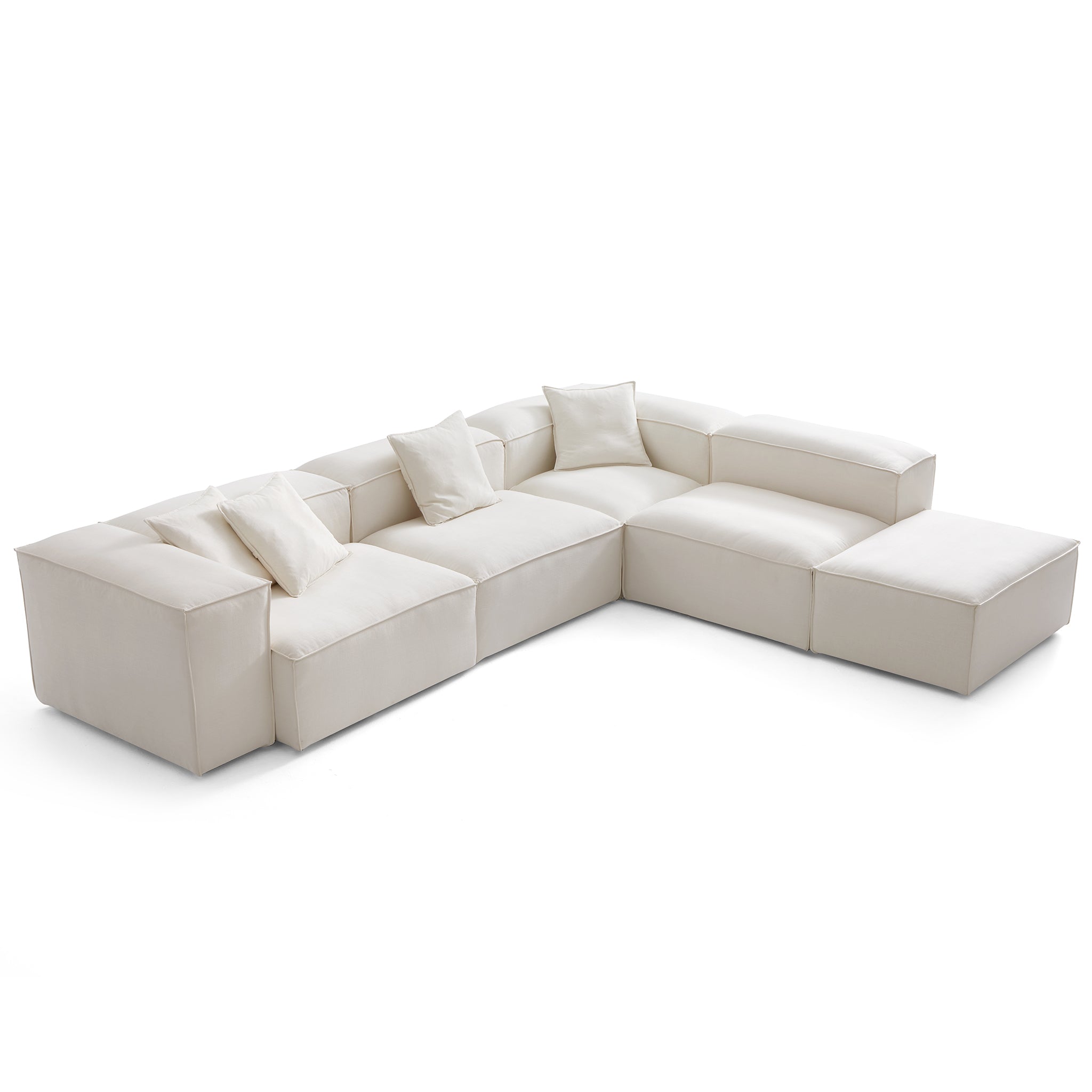 Freedom Modular Beige L-Shaped Sectional and Ottoman