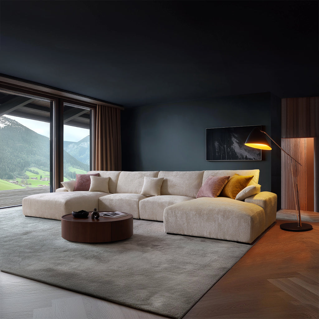 Le canapé sectionnel en U beige Empress