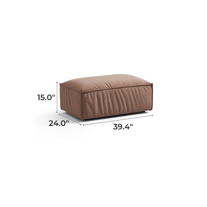 Pouf de luxe minimaliste en tissu marron