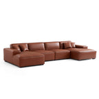 Domus Modular Dark Gray Leather U-Shaped Sectional Sofa