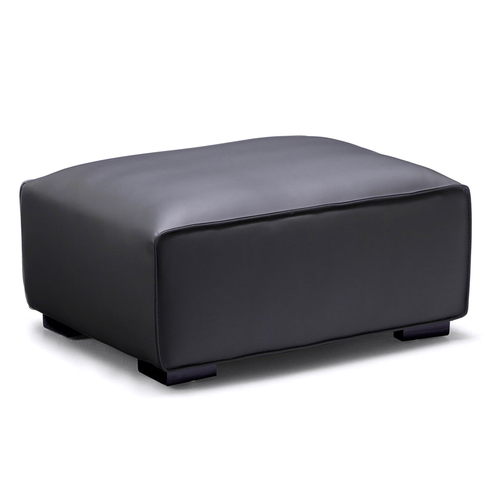 Domus Modular Black Leather Sofa Set
